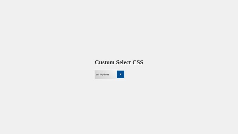 Custom Select CSS