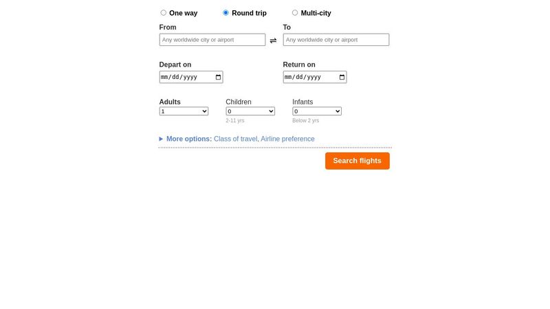 Flight booking with CSS