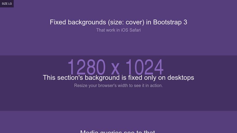 ventil raid Bitterhed Fixed backgrounds with background-size: cover in iOS with Bootstrap 3