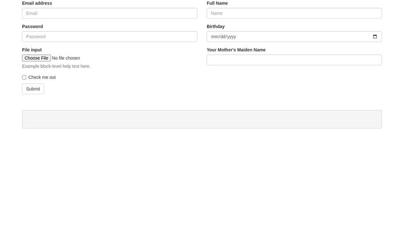 Bootstrap Forms Example