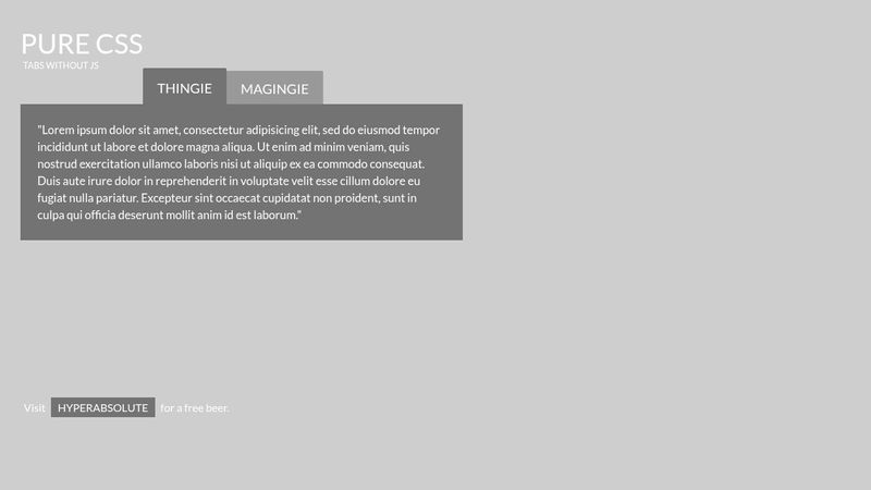 Pure CSS Tabs without JS - love it or hate it