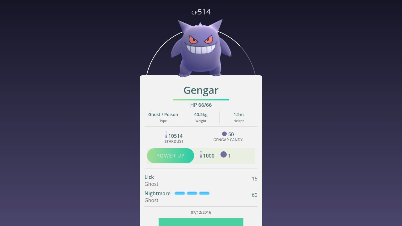 Pokemon GO Gengar