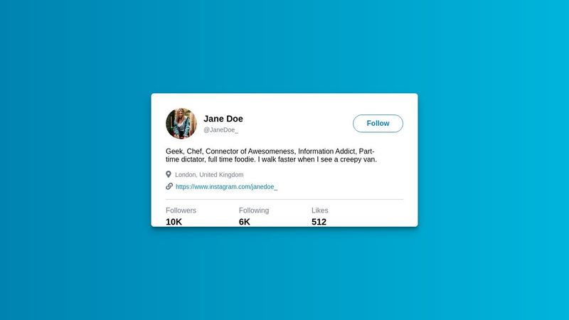 Twitter Profile Card