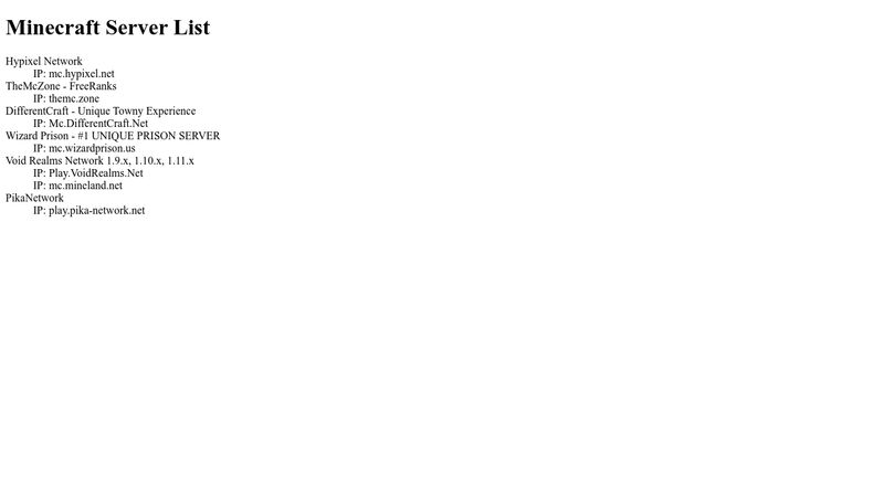 List of Minecraft Towny Servers 