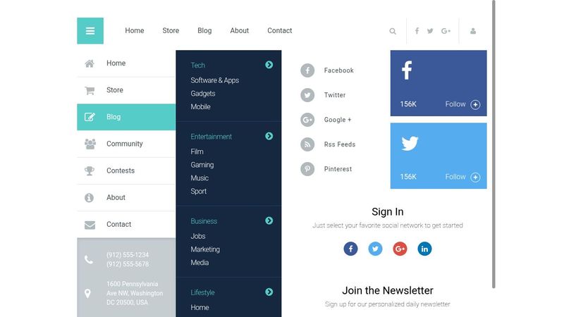 Free Blog/Magazine UI html & css Kit