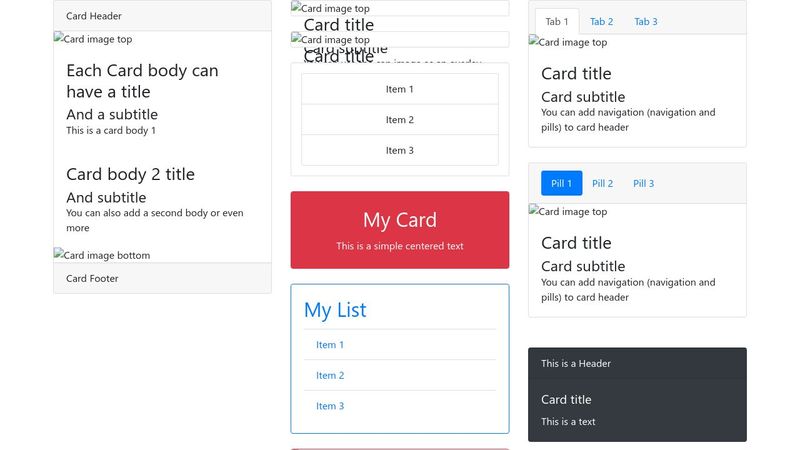 Bootstrap 4 Card Examples