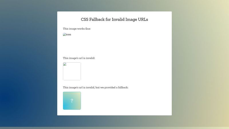 CSS Fallback for Broken Images