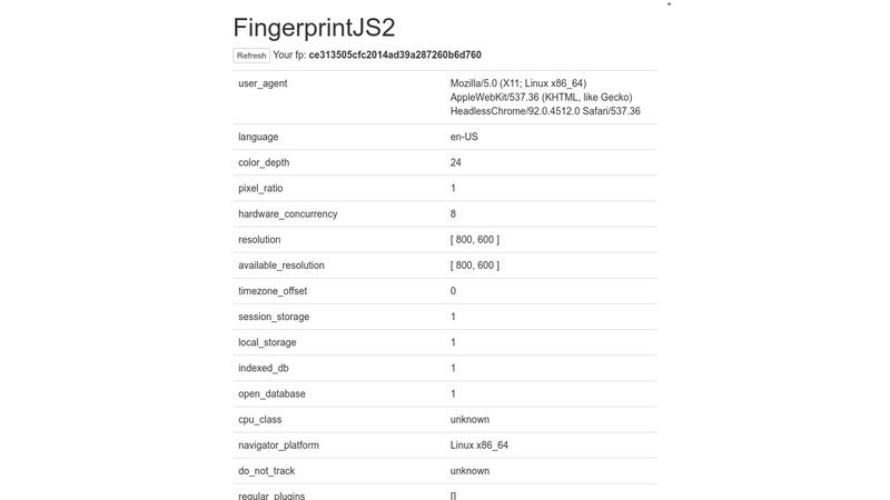 FingerprintJS Demo