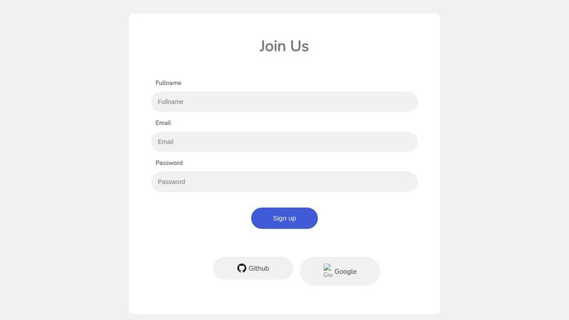 White Sign Up Page