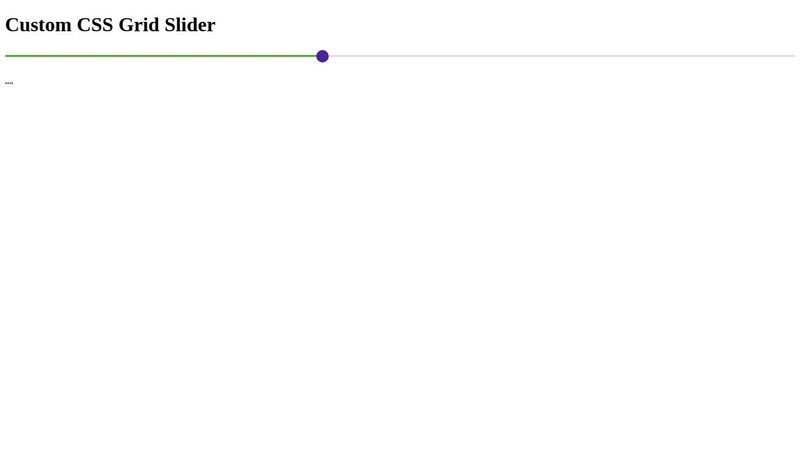 Custom CSS Grid Range Slider Input