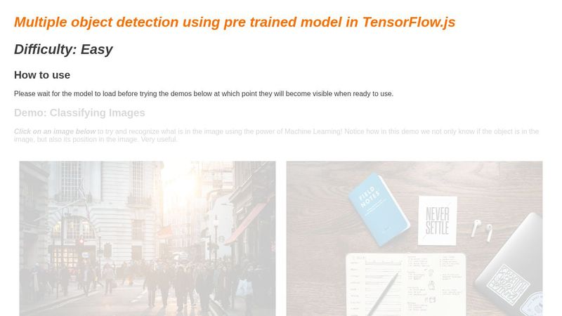 Multiple object detection using pre trained model in TensorFlow.js