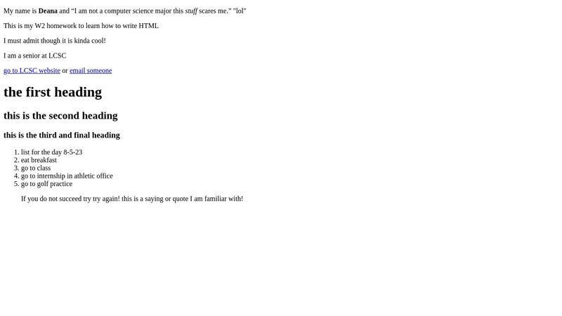HTML Practice W2 assignment