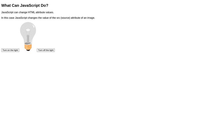 JavaScript can change HTML attribute values.