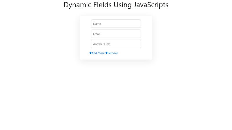 Dynamic Add Remove Field using JS