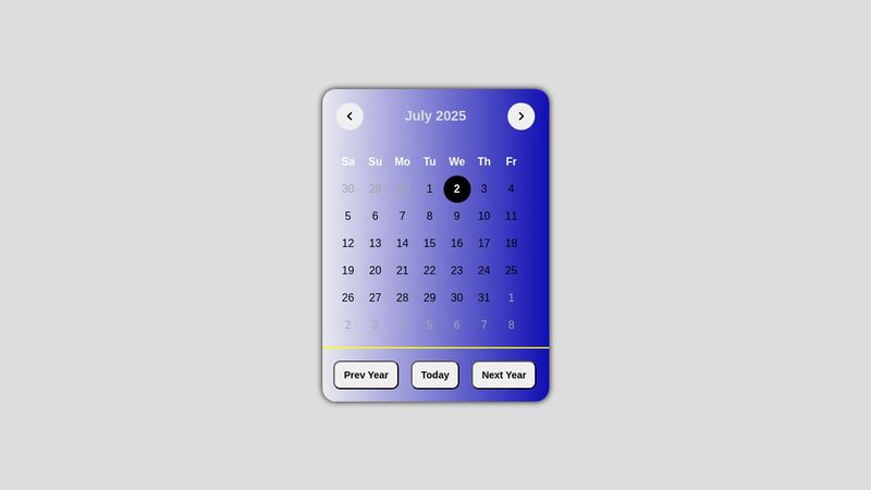 Calendar HTML, CSS, JS in 2022