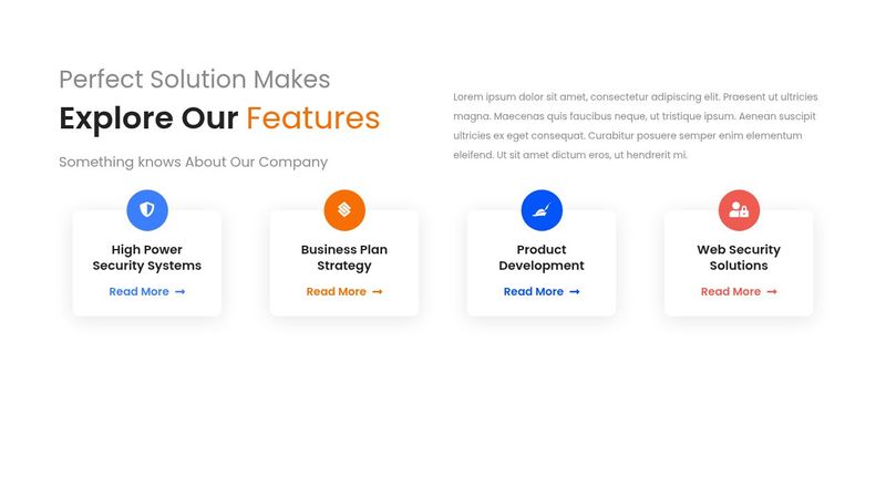 Our Features Section Using HTML , CSS , Bootstrap