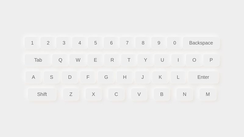 Neumorphism keyboard interaction