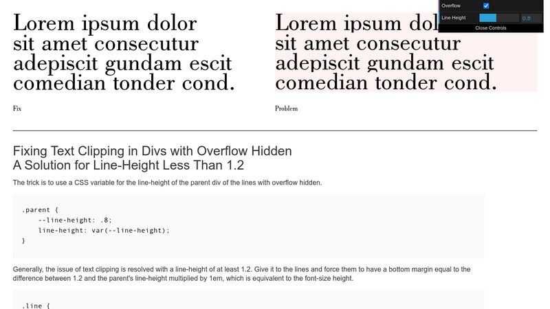Poster for Fixing Text Clipping in Divs with Overflow Hidden: A Solution for Line-Height Less Than 1.2