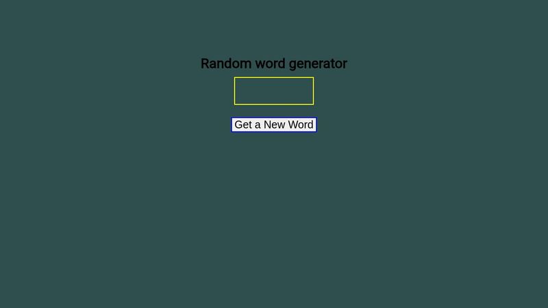 Random word generator