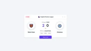 Football Match Score Component