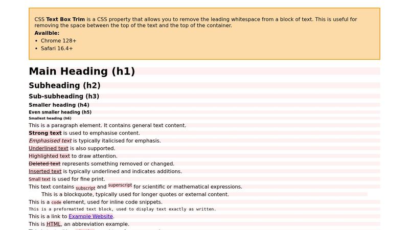 CSS Text-Box-Trim (Leading-trim)