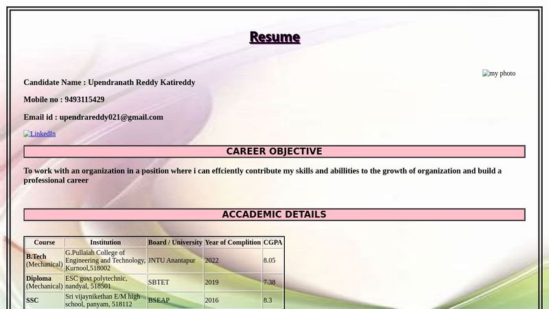 resume building with html and css