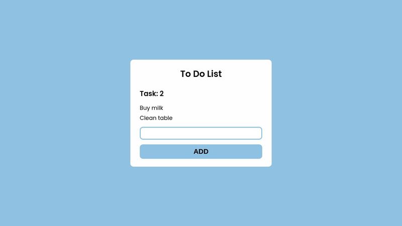To Do List JavaScript Simple
