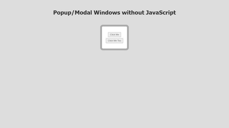 Popup/Modal without JS