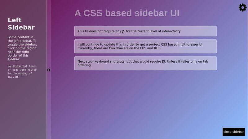 Interactive UI using css