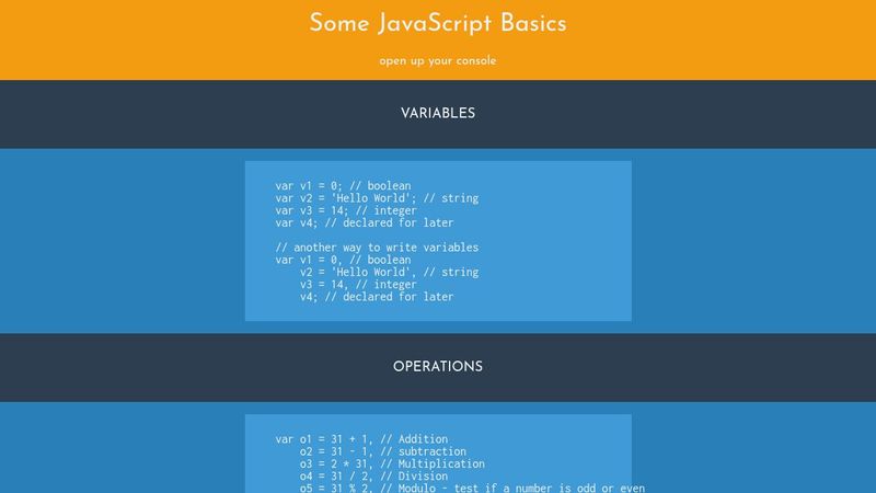 Some JavaScript Basics
