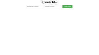Dynamic Table with JavaScript