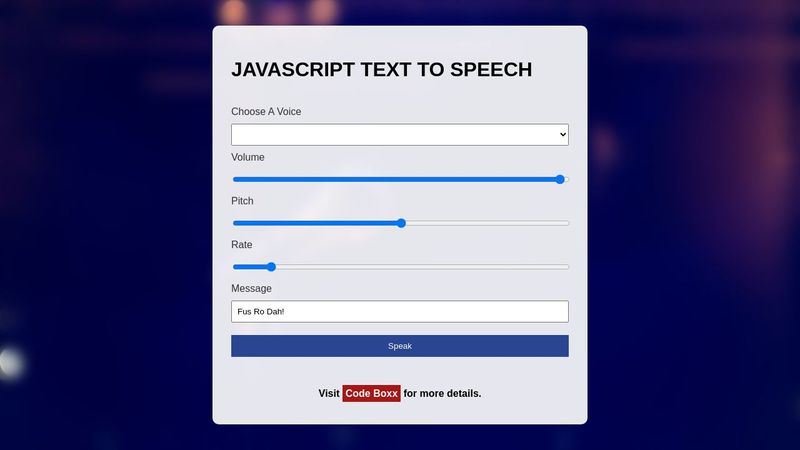 Javascript Text-To-Speech