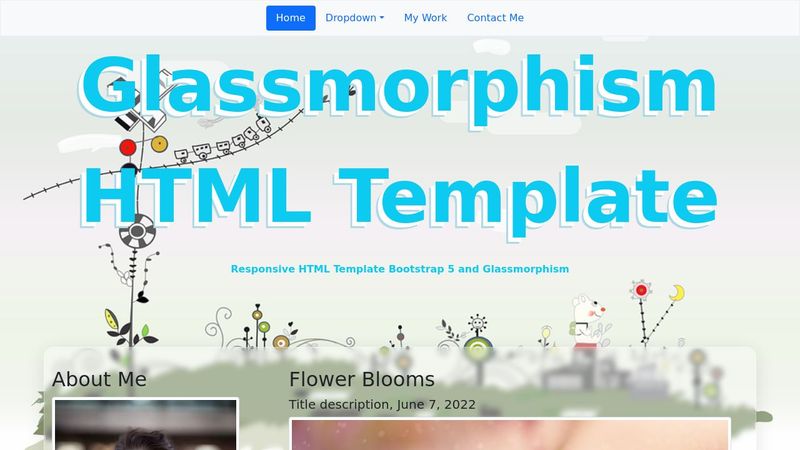 Glassmorphism HTML Template