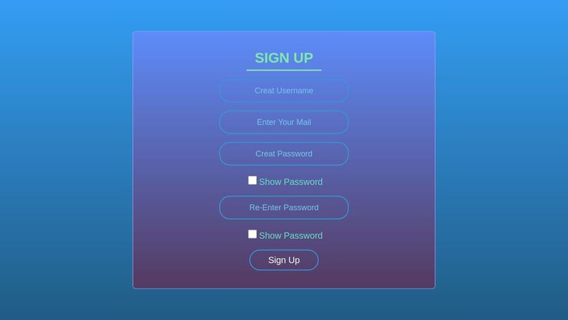 Sign Up Page - HTML/CSS/JS