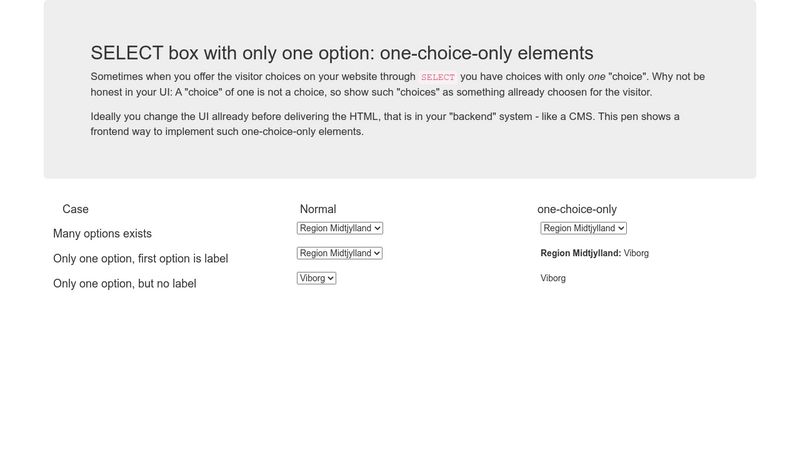 select-box-with-only-one-option-one-choice-only-elements