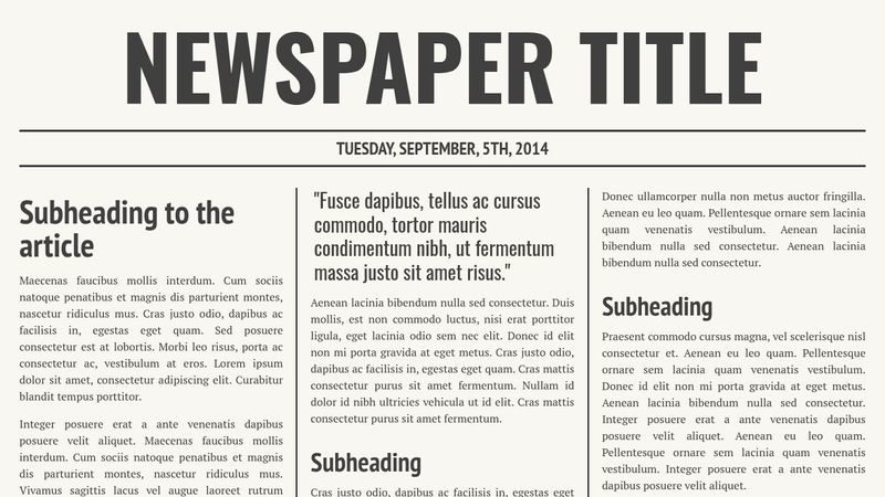 Newspaper Layout using CSS Columns