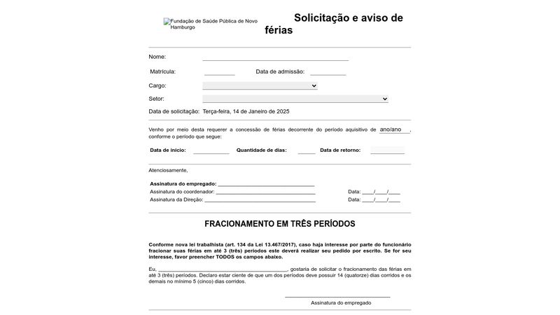 Solicitação De Férias 0897