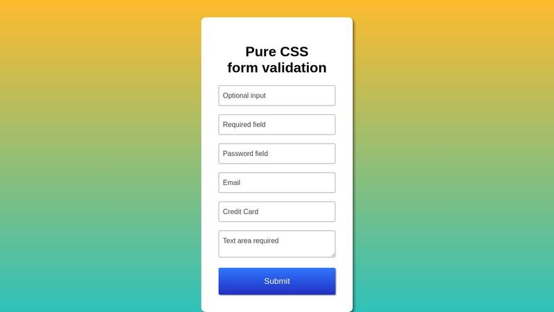 Pure CSS form validation
