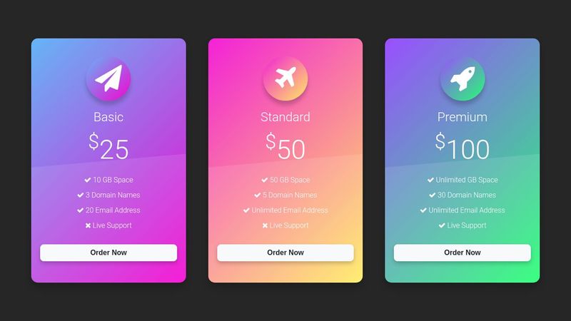 CSS Pricing Table image.