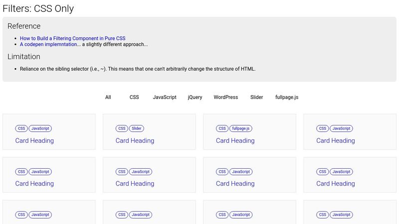 Filters - CSS Only