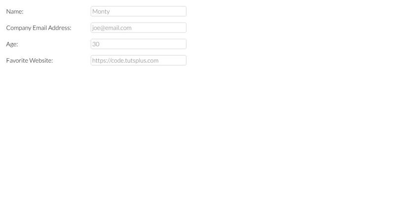 HTML Based Form Validation - Type Attribute