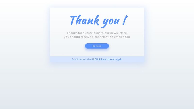Thank you page