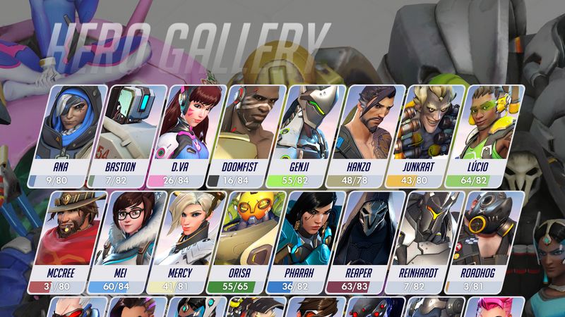 Overwatch Hero Gallery UI