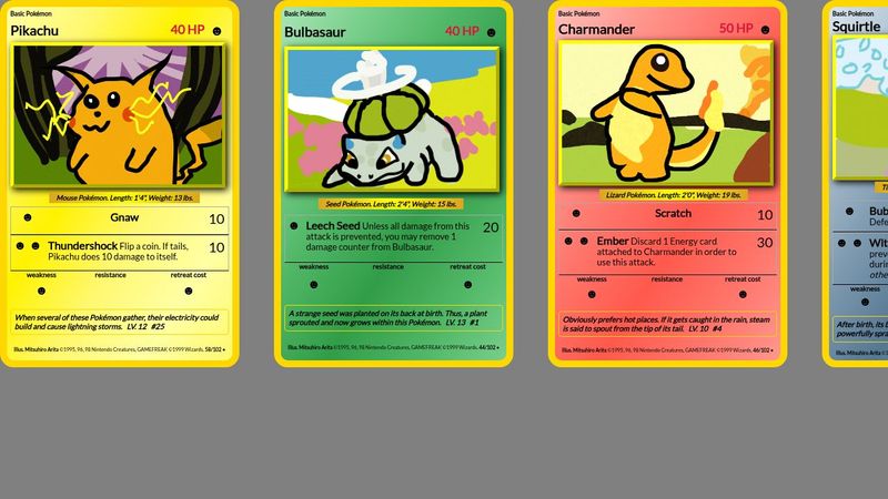 Animal Trading Cards - Pokemon - CSS Grid Version