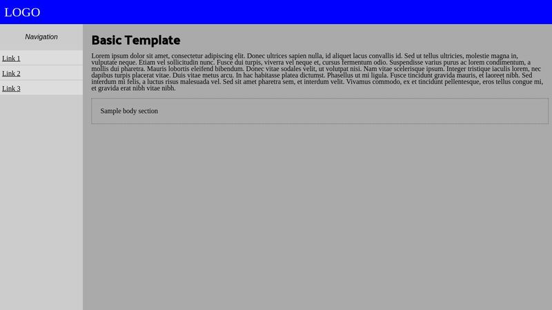 CSS Basic Template #2