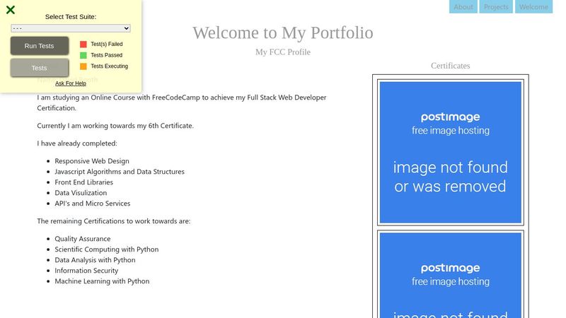 FreeCodeCamp: Personal Portfolio