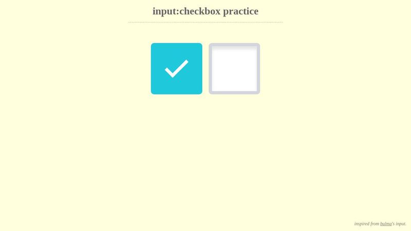 input:checkbox practice