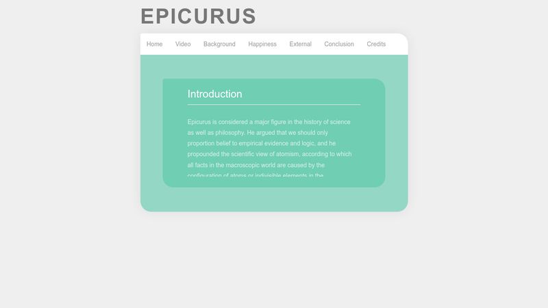 Tribute Page: Epicurus