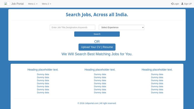 Responsive Template for Job Portal