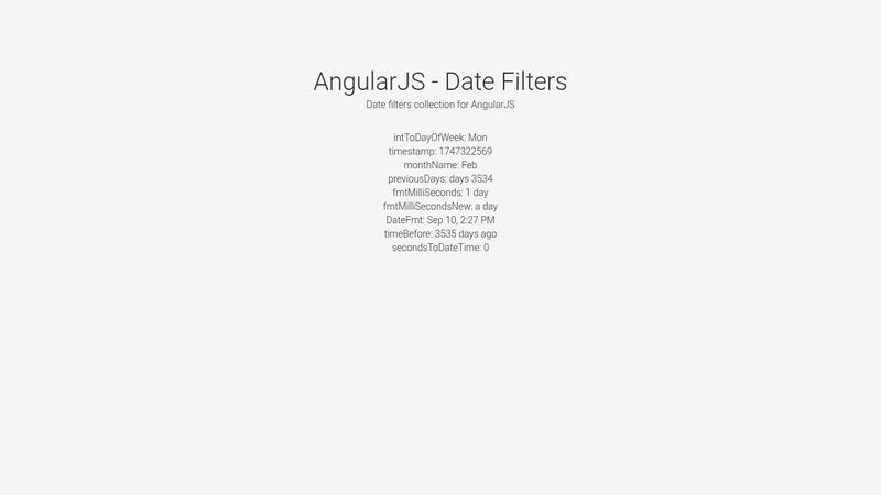 AngularJS - Date Filters